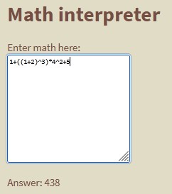 math calculator screen shot